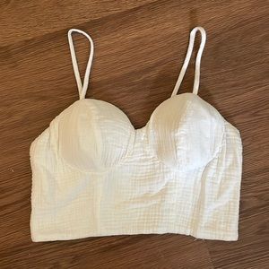 White cropped tank top